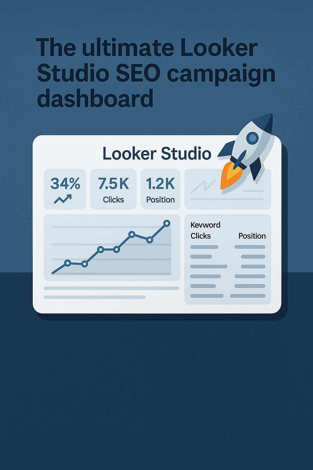 Modern SEO dashboard in Looker Studio, with responsive design and data blending features