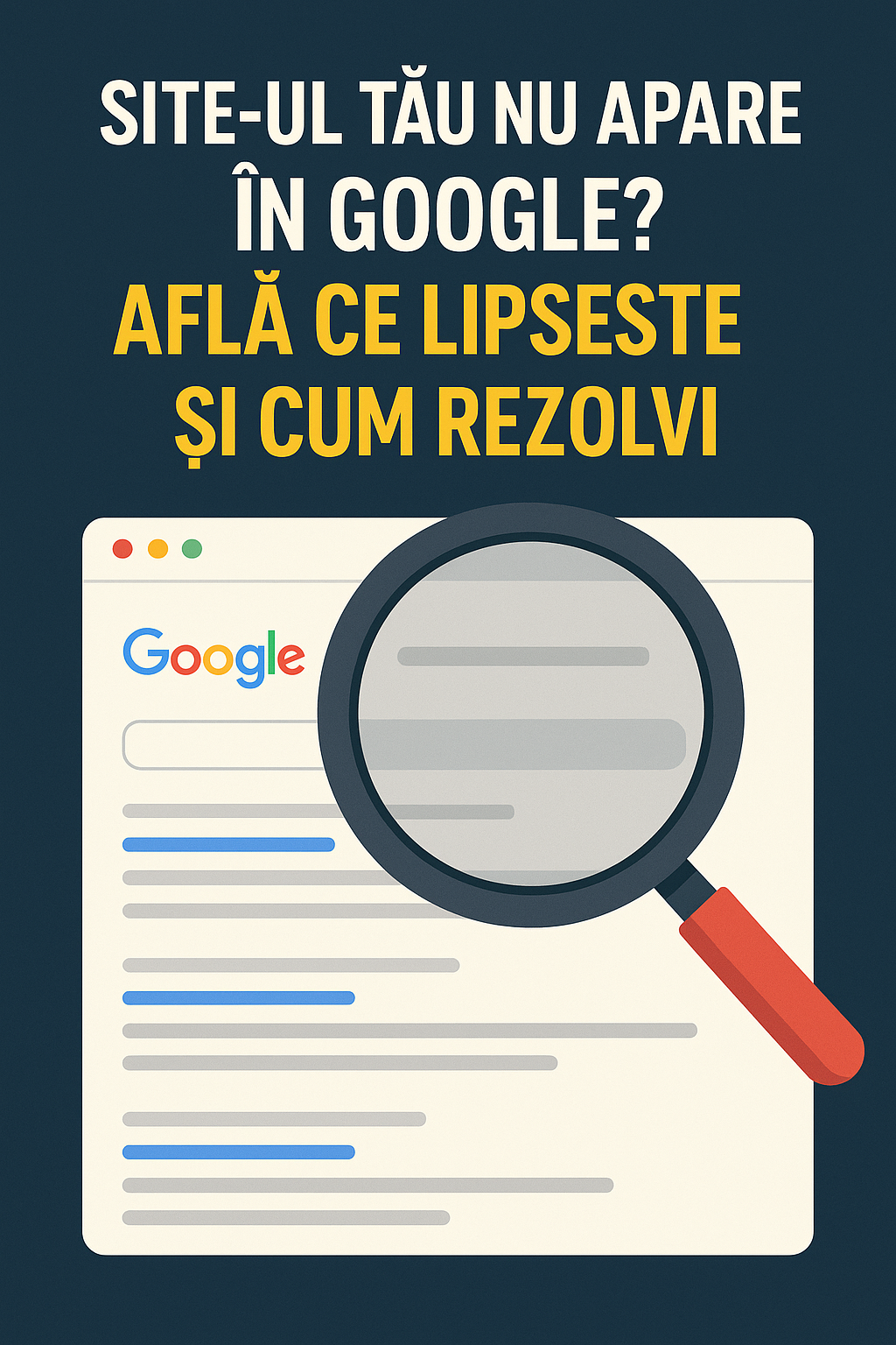 Site-ul nu apare în Google